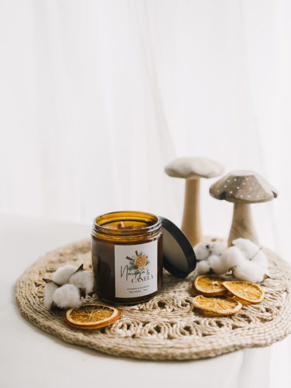 vela caneela y naranja