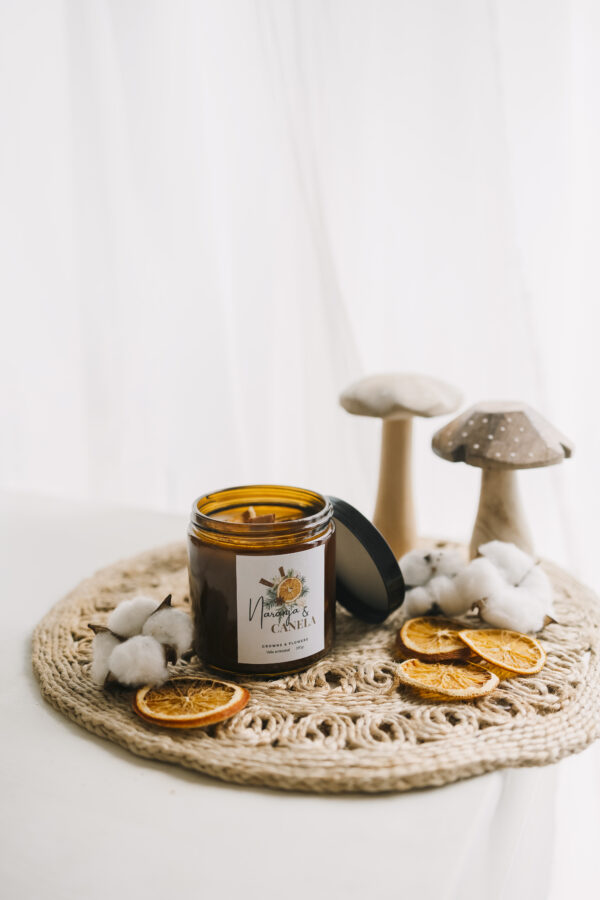 vela caneela y naranja